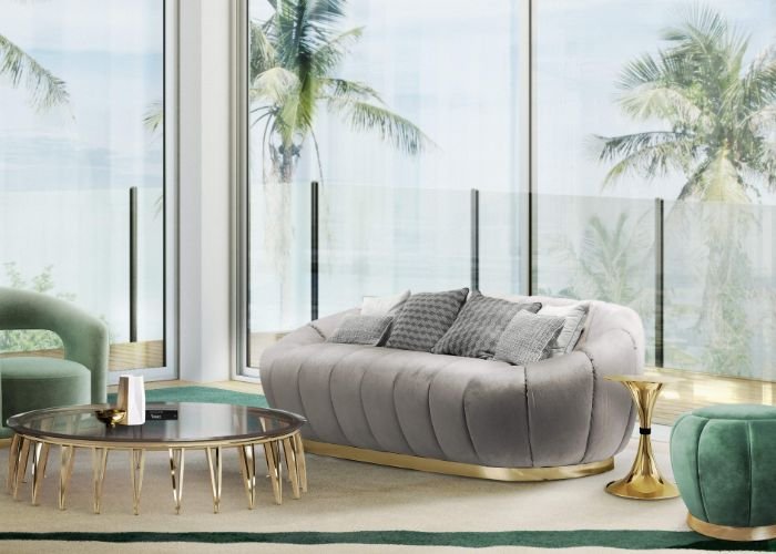 Grey Gold Combo Sofa