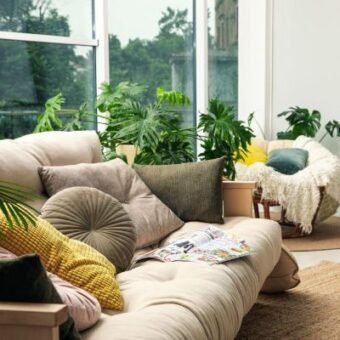 home interior with custom cushions Dubai