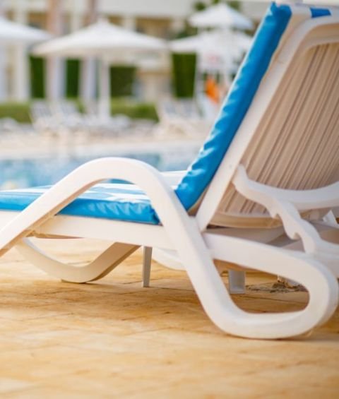 Chaise longue at the pool