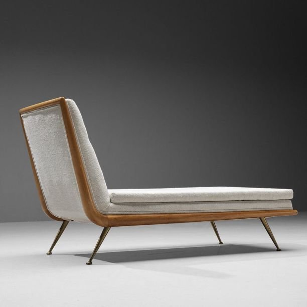 upholstered wooden chaise lounge