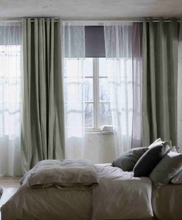 bedroom sheer and blackout curtains